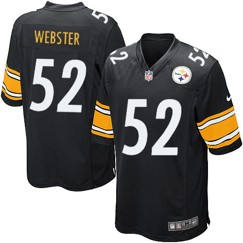 Men's Game Mike Webster Nike Jersey Black Home - #52 NFL Pittsburgh Steelers